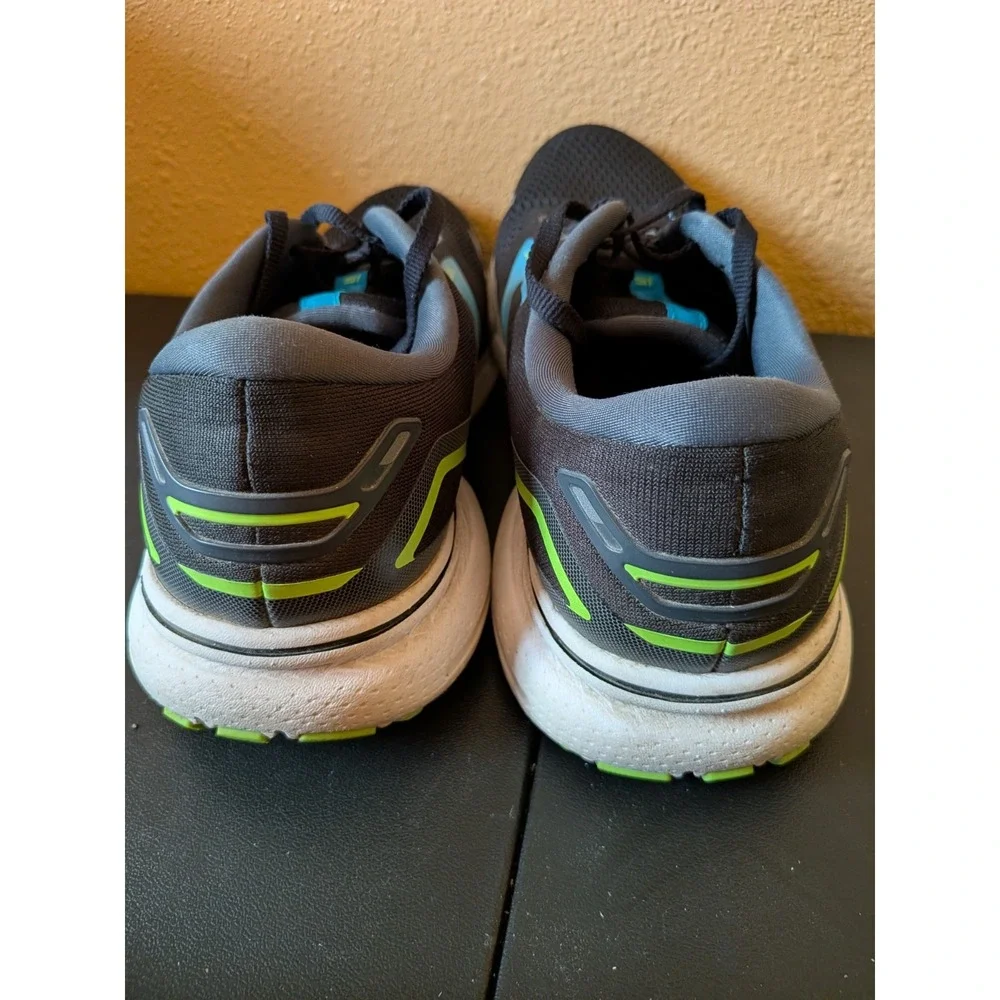 Brooks Ghost 15 Mens Sz 11 Running Shoes Black/Hawaiian Ocean/Green